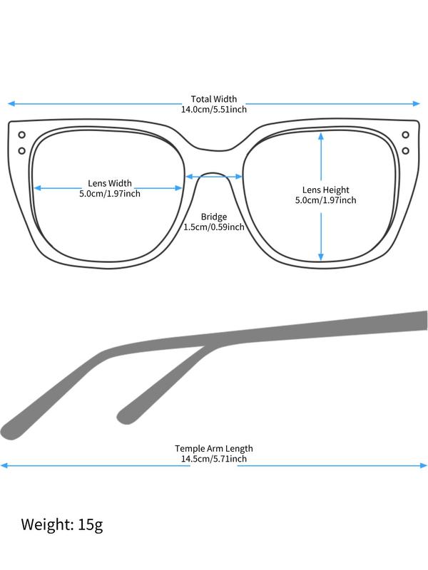 Very Light Simple Anti-blue Light Square Frame Eyeglasses for Women, Fashion Tortoiseshell Pattern Eyeglasses for Work, Daily Clothing Decor, Perfect for Student Daily Use
